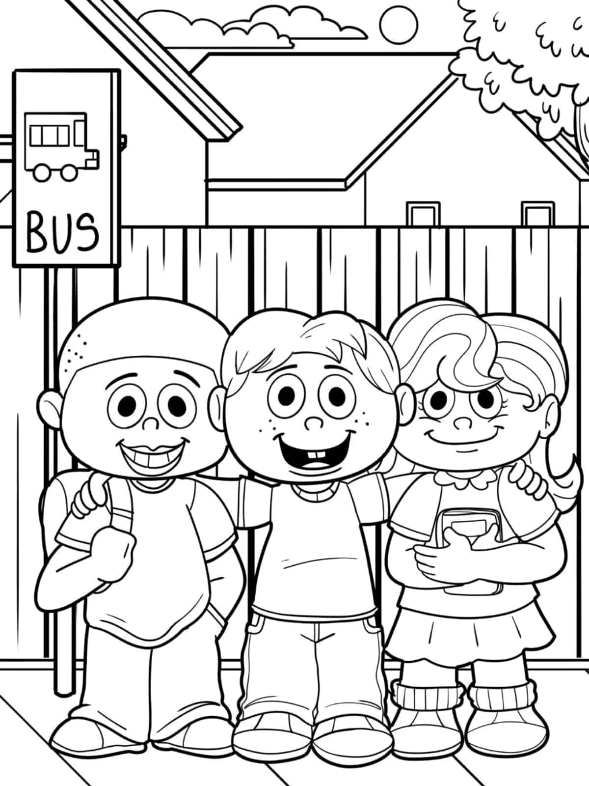 Best Friends At School Coloring Pages