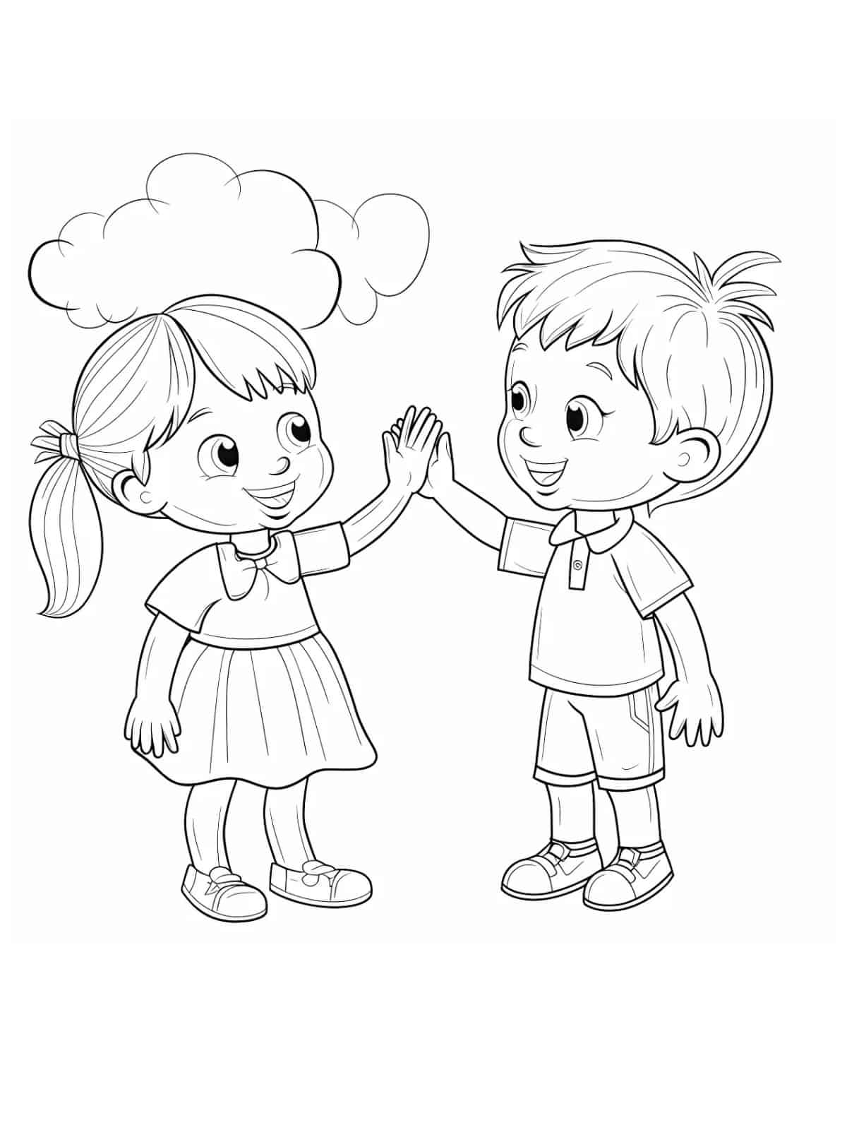 Best Friends At School Playground Coloring Pages