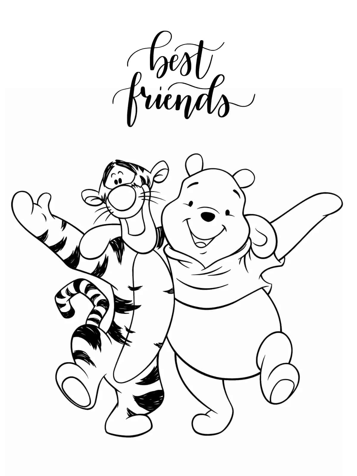 Best Friends Holding Hands Coloring Pages