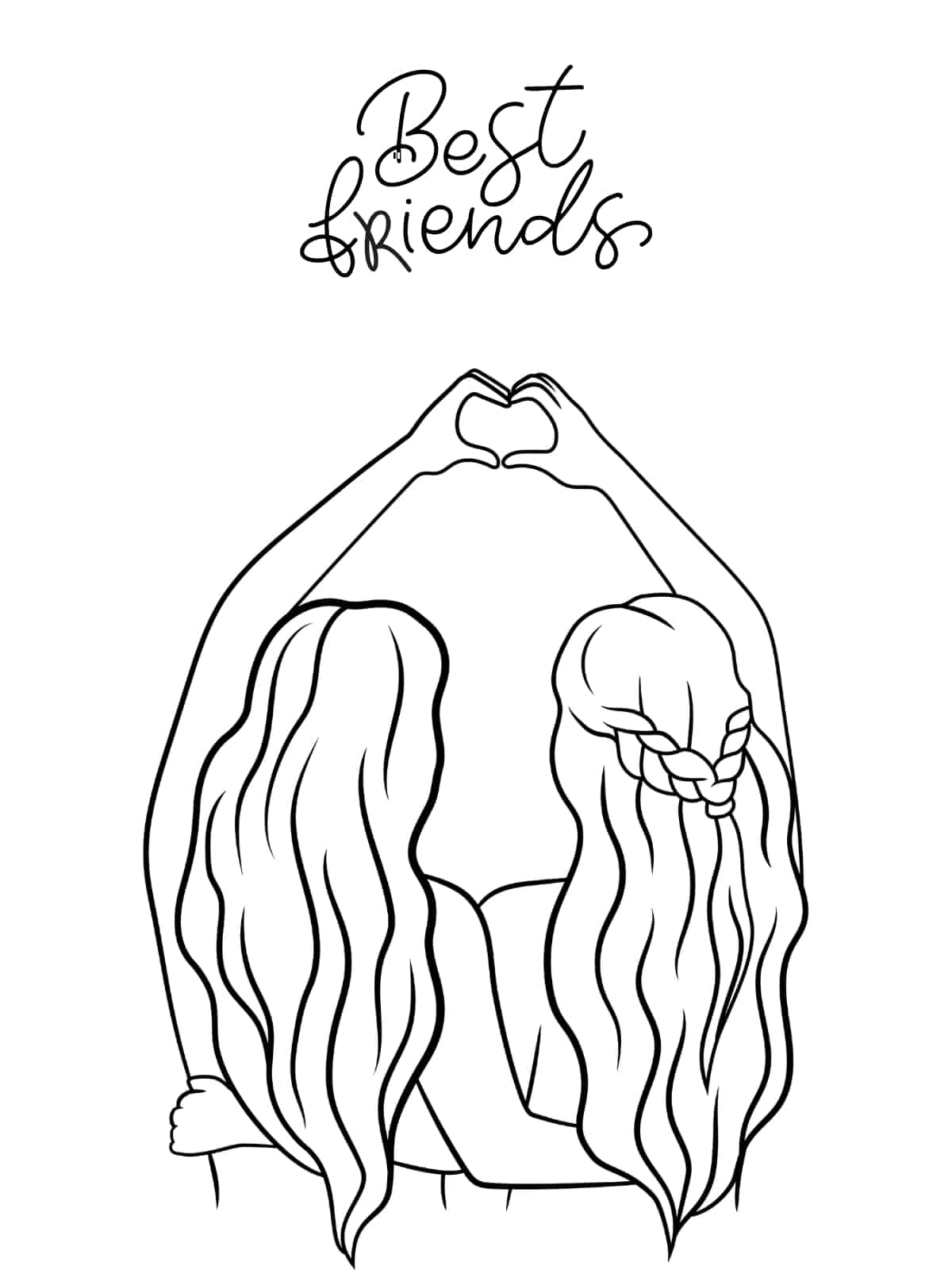 Best Friends Hugging Coloring Pages