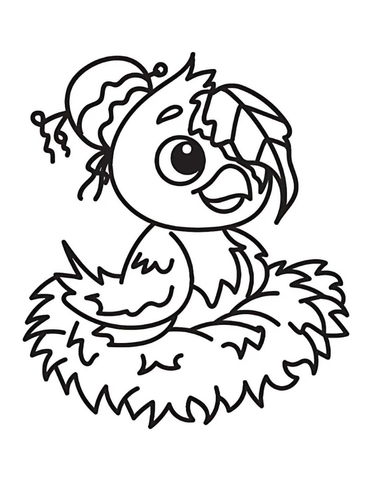 Bird Building Nest Coloring Page