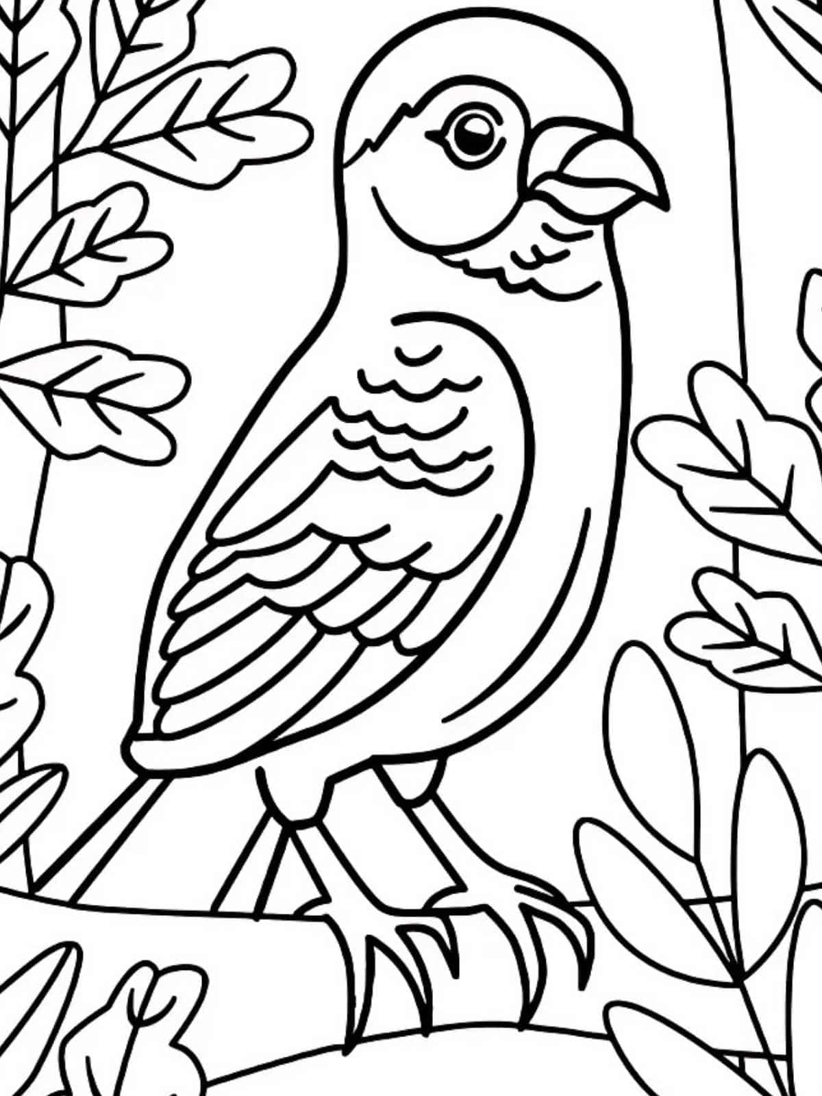 Bird Eating Coloring Page