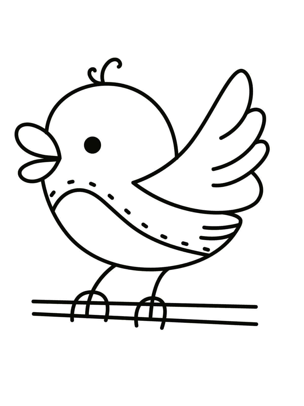 Bird In Sky Coloring Page