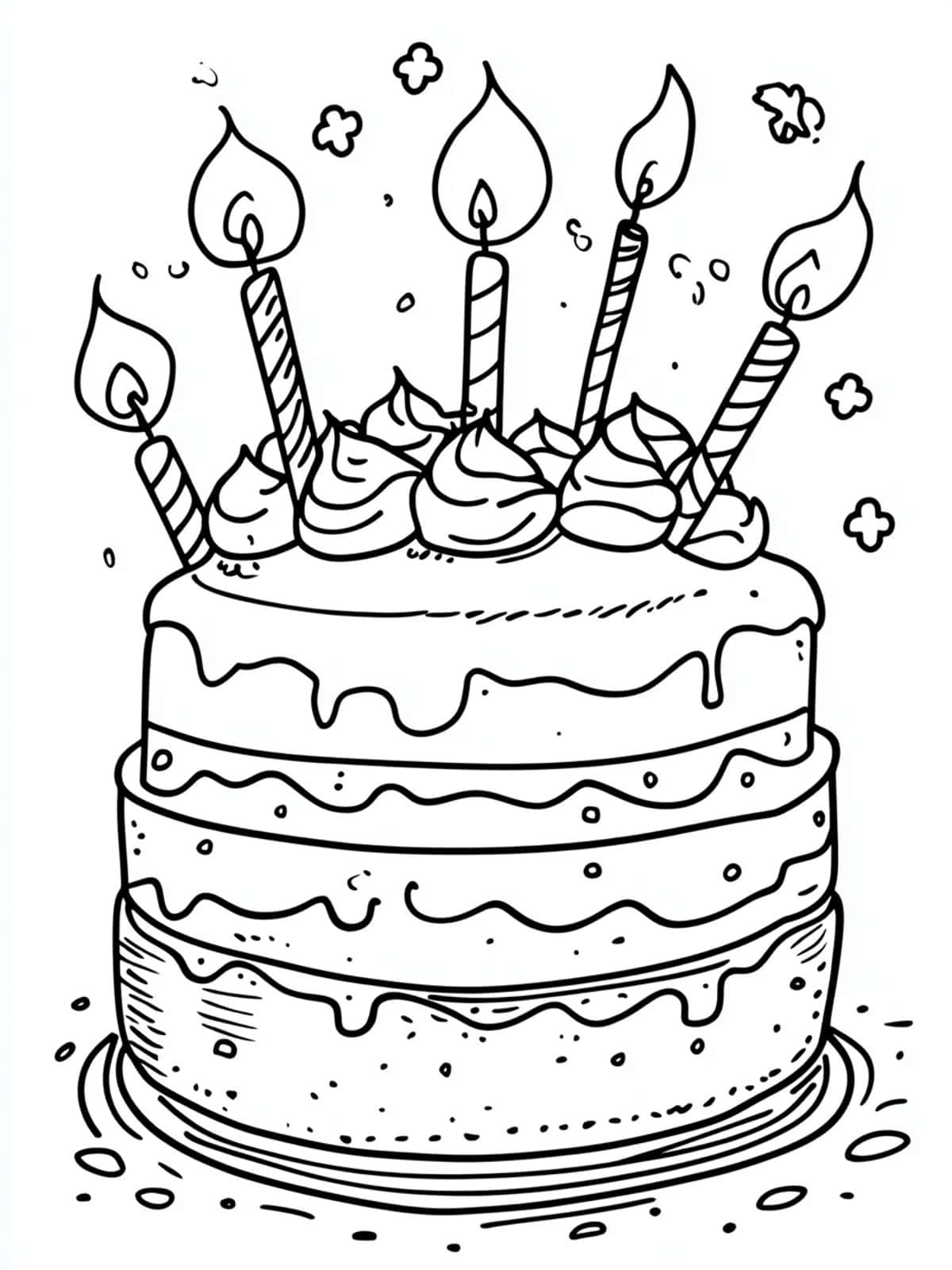 Birthday Cake Coloring Pages For Kids To Color