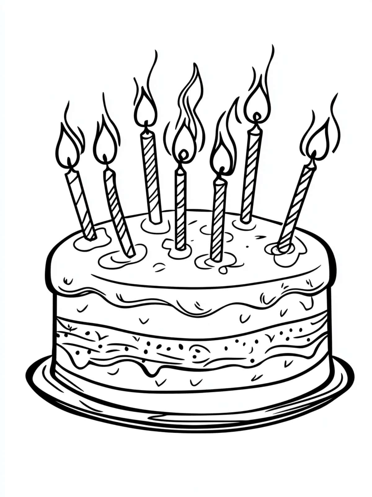 Birthday Cake Coloring Pages For Kids