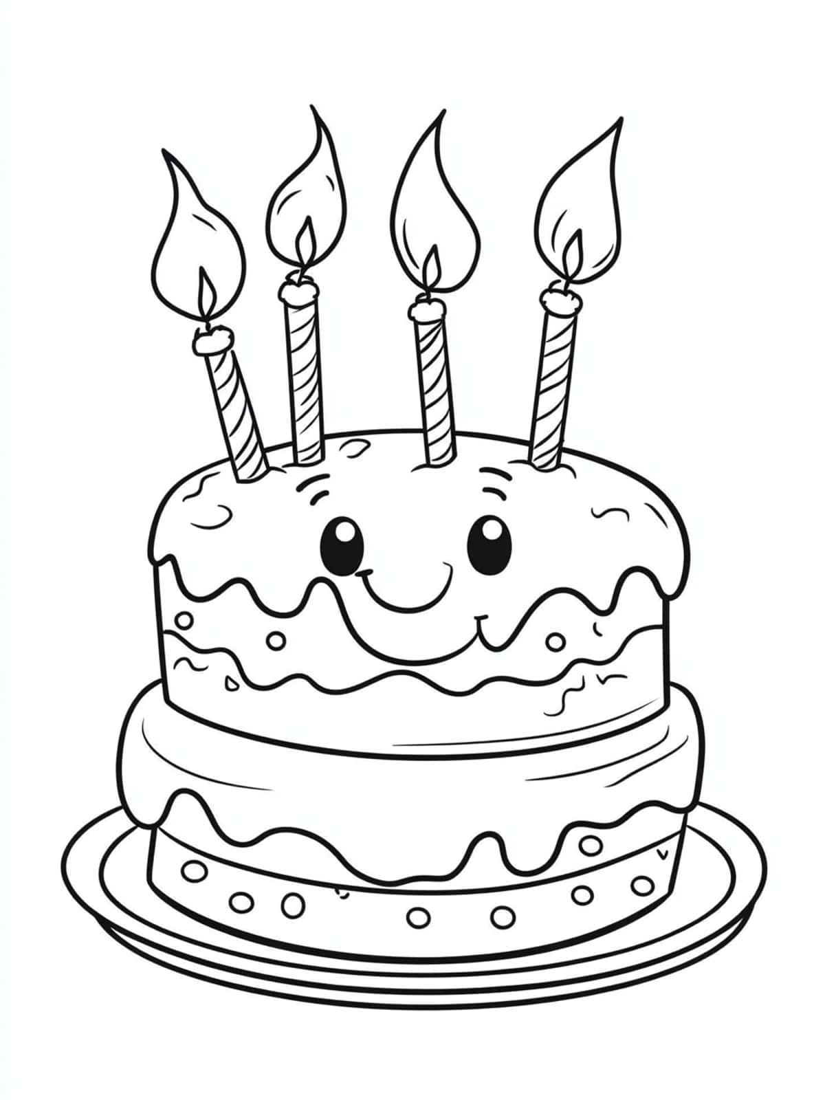 Birthday Cake Coloring Pages