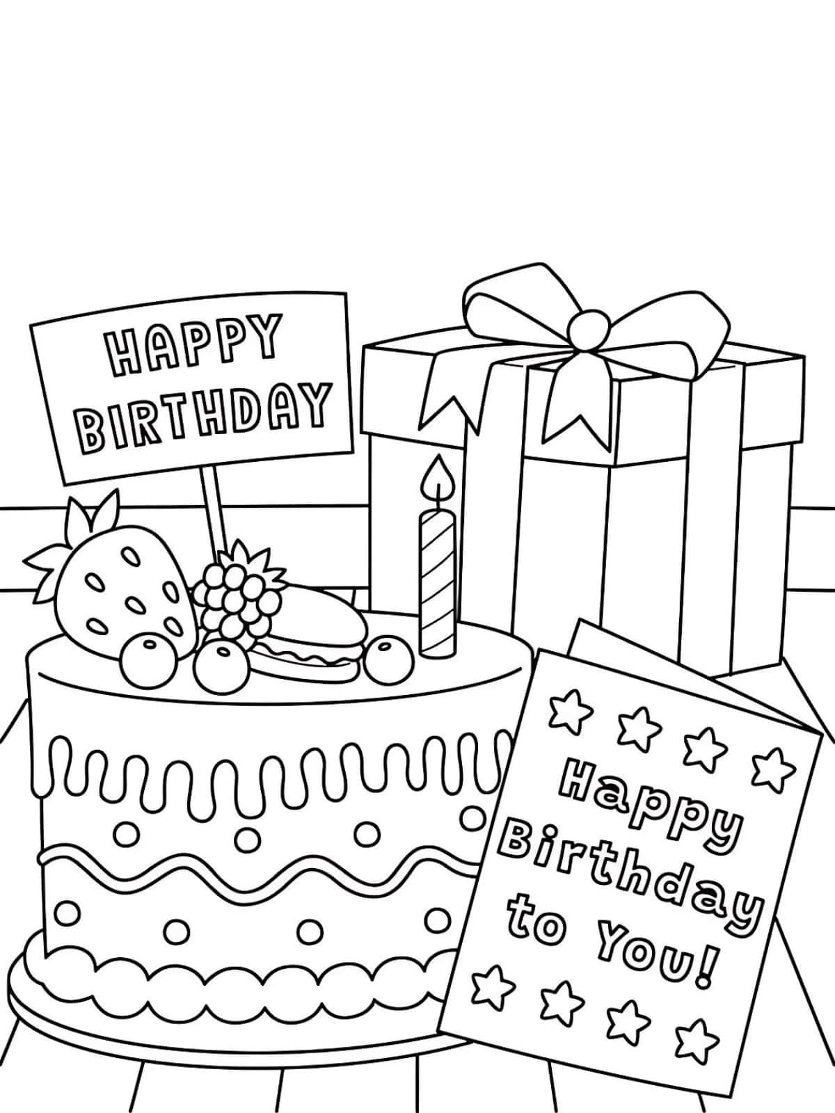 Birthday Party Coloring Sheets