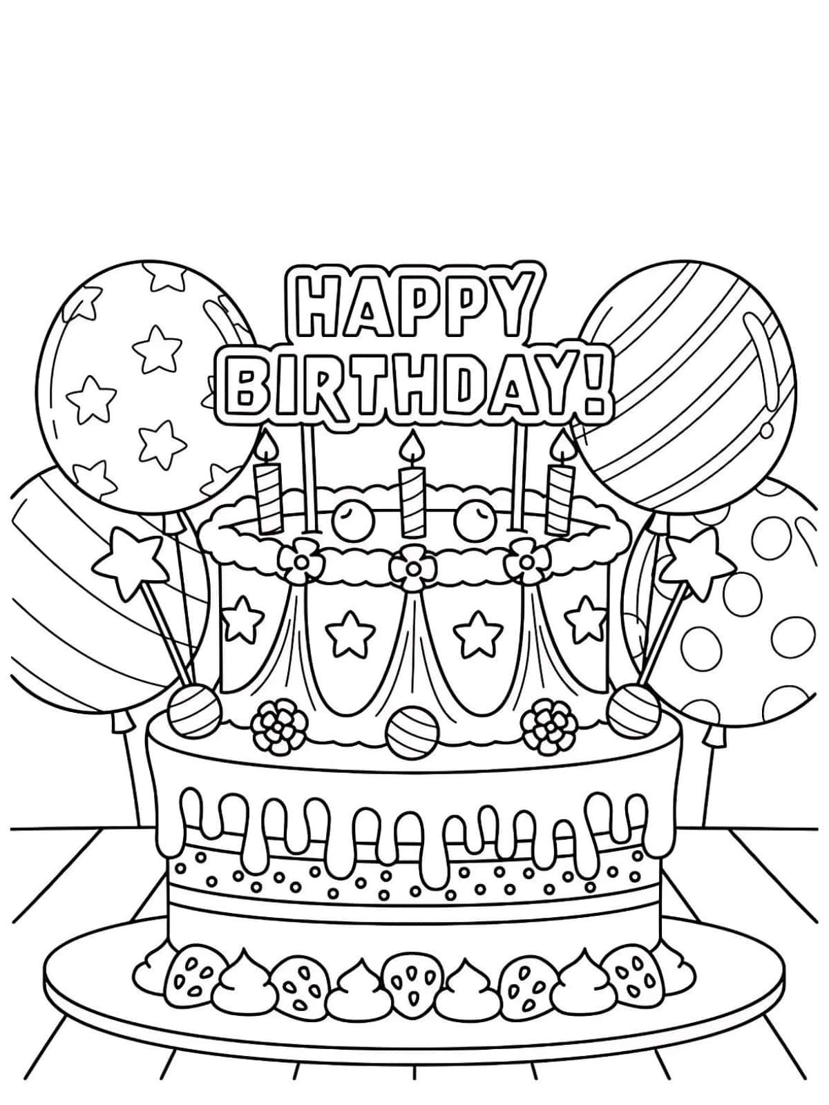 Birthday Presents Coloring Pages For Kids