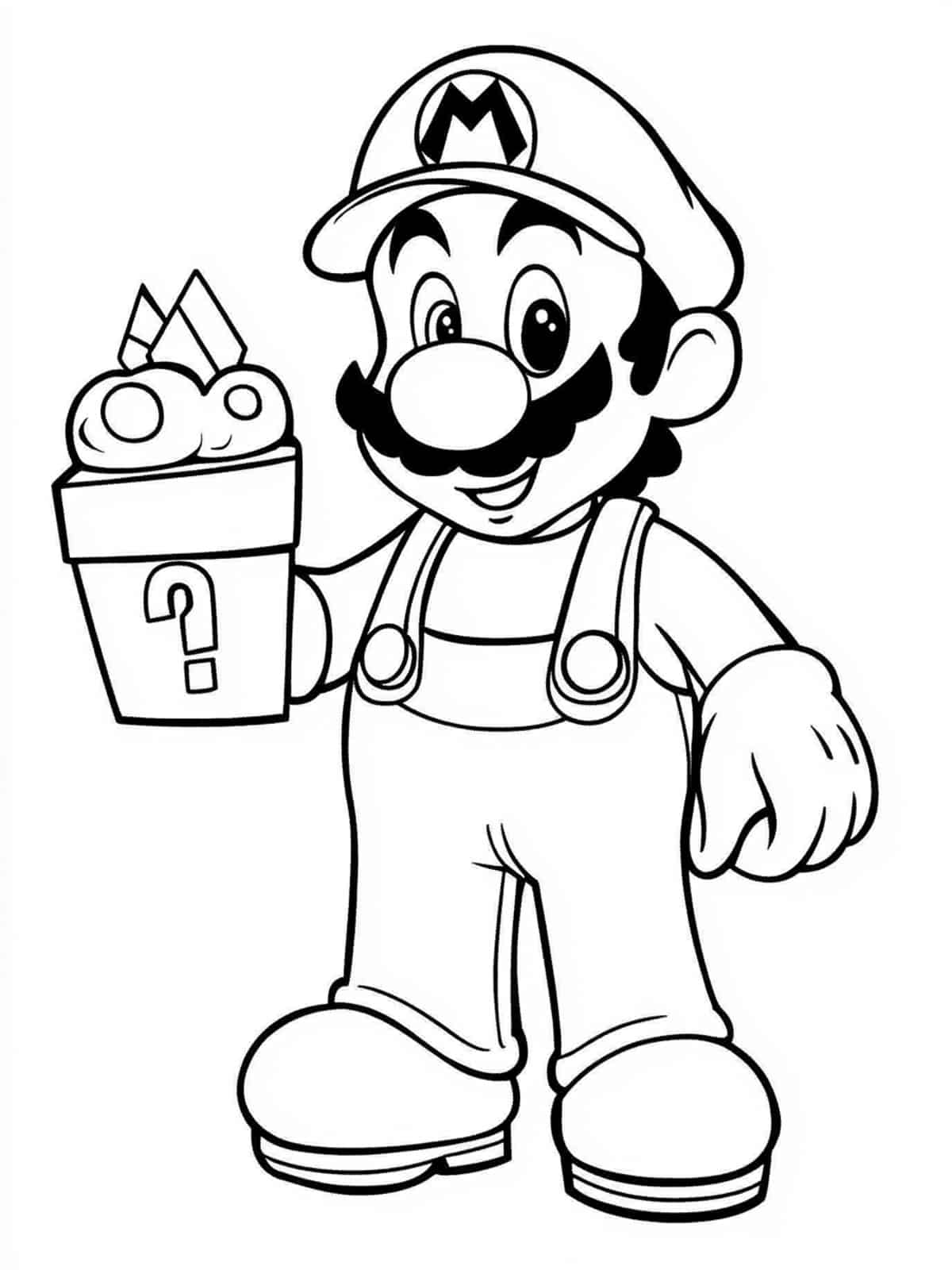 Birthdays Mario Coloring Pages Simple