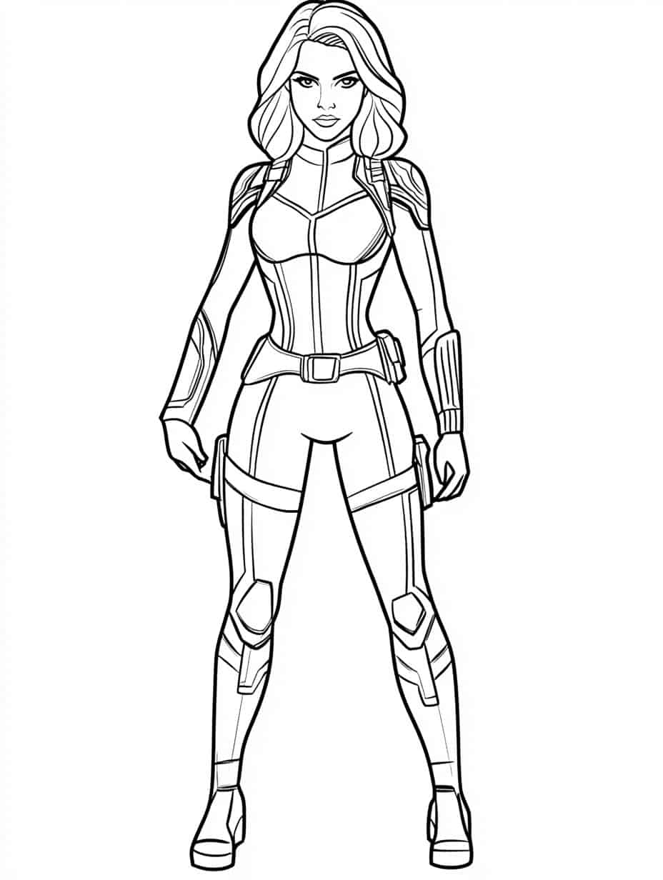 Black Widow Coloring Pages Simple