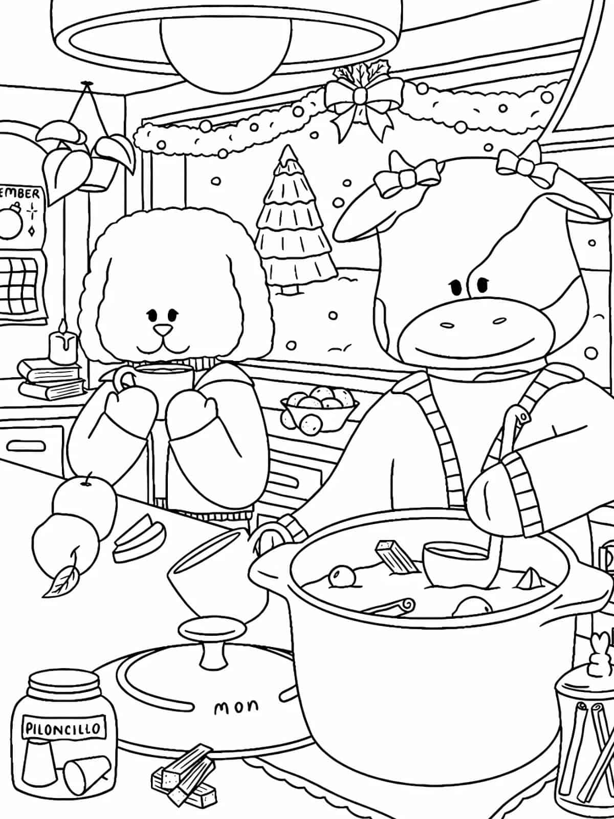 Bobbie Goods Christmas Dinner Coloring Pages