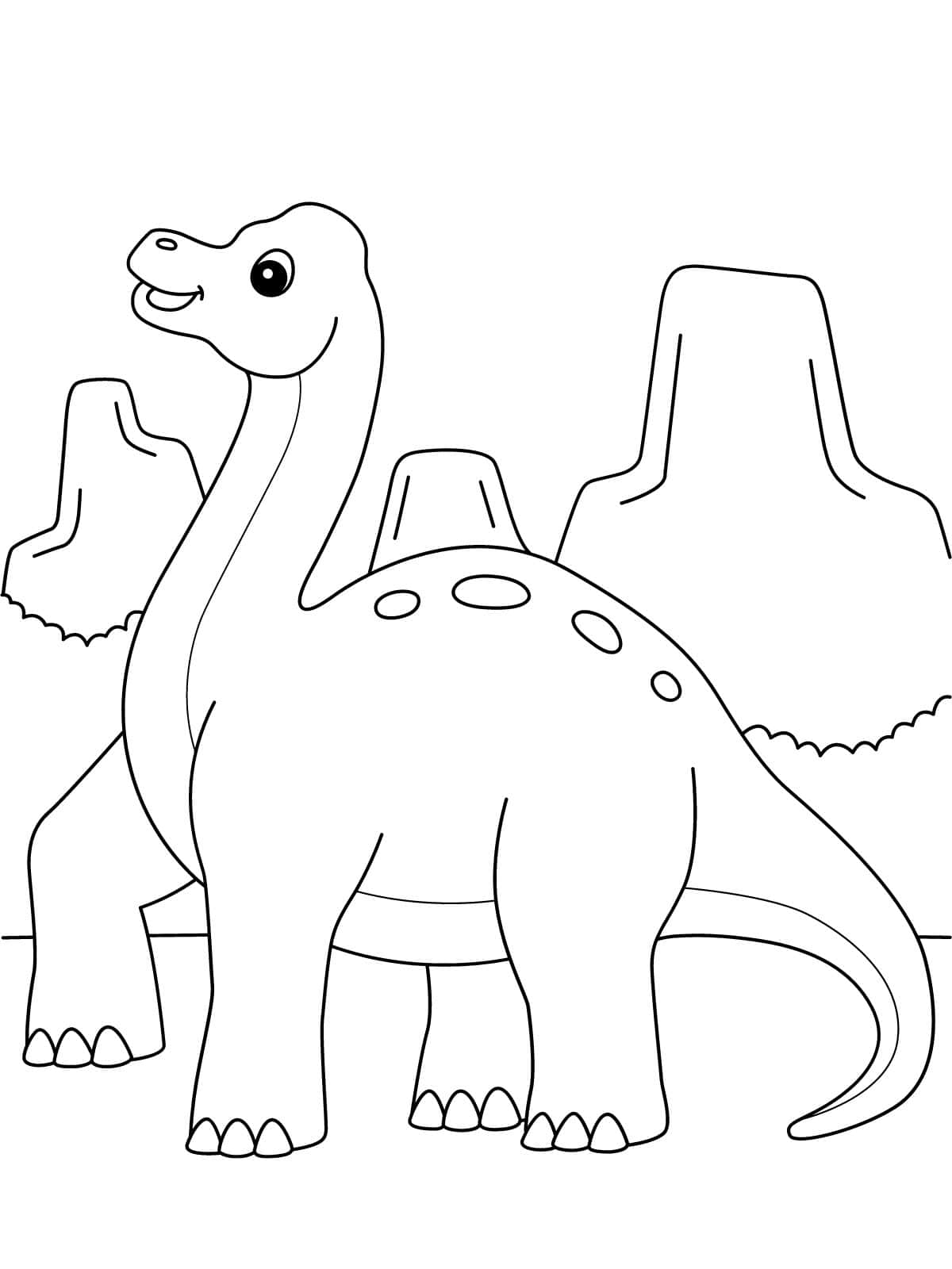 Brachiosaurus Dinosaur Coloring Sheets For Kids