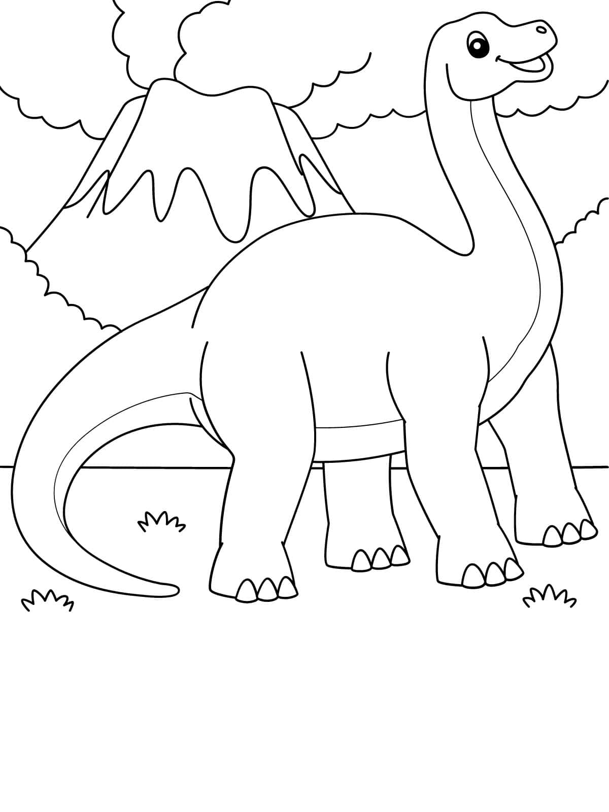 Brontosaurus Dinosaur Coloring Sheets For Kids