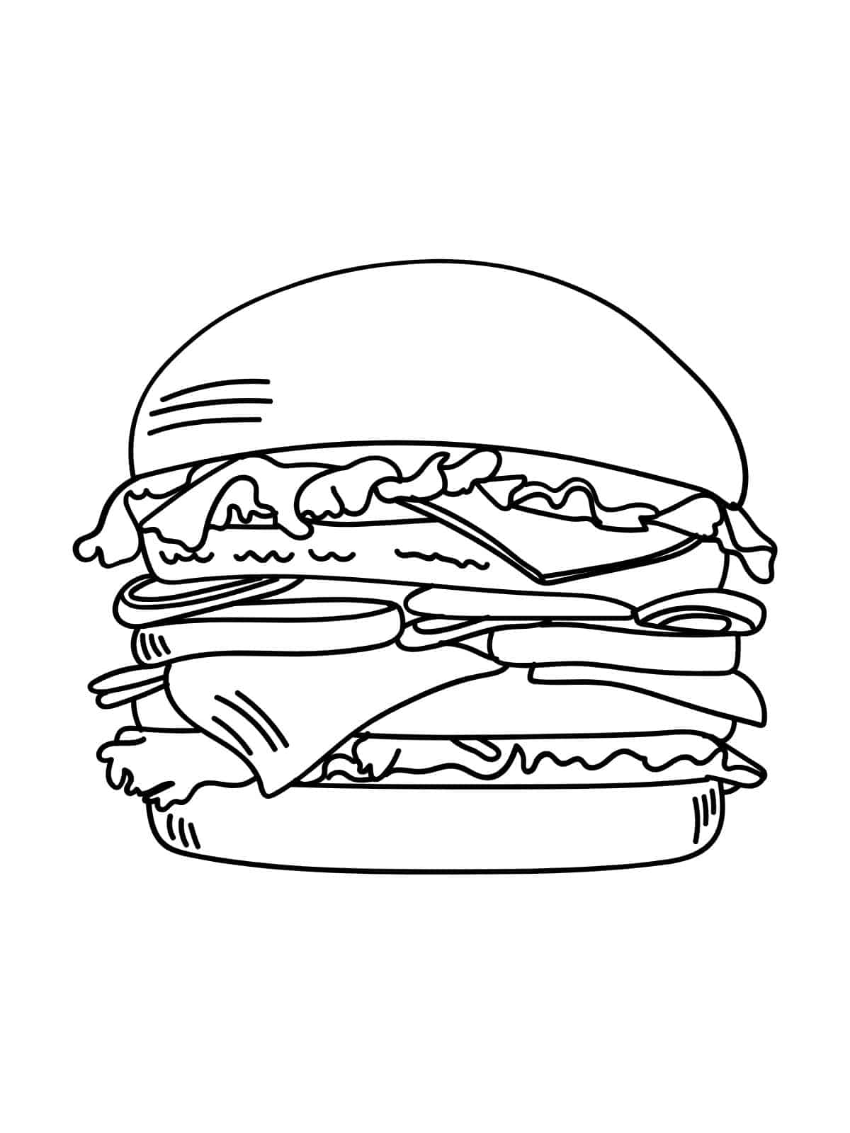 Burger Coloring Pages For Kids