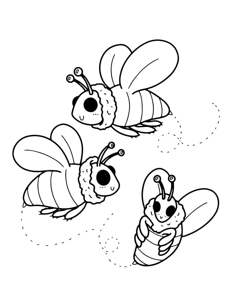 Buzzing Bee Coloring Sheets