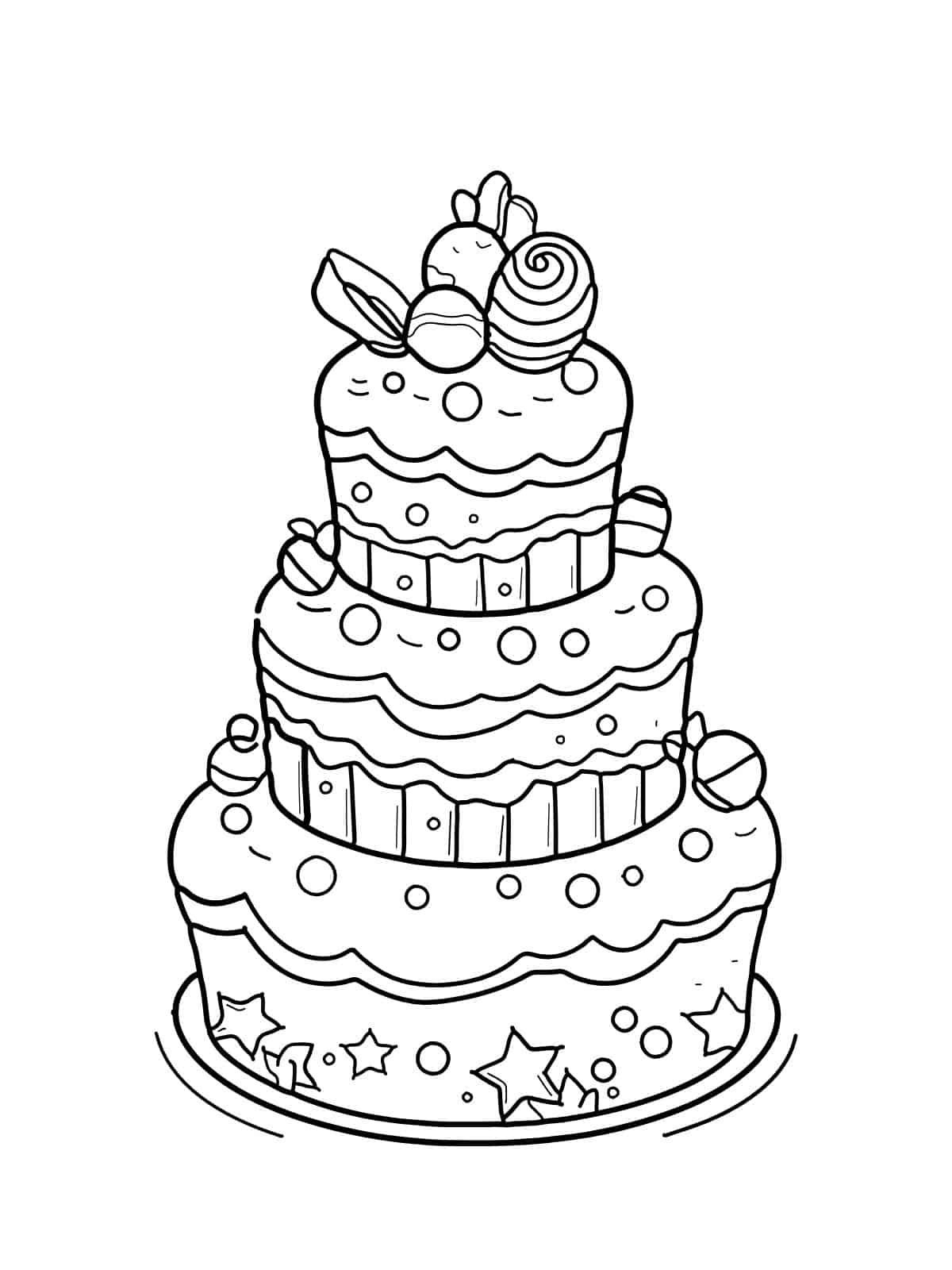 Cake With Nuts Coloring Pages