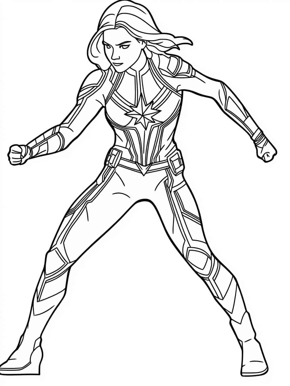 Captain Marvel Coloring Page