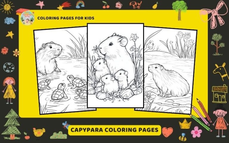 Capypara Coloring Pages Featured Image