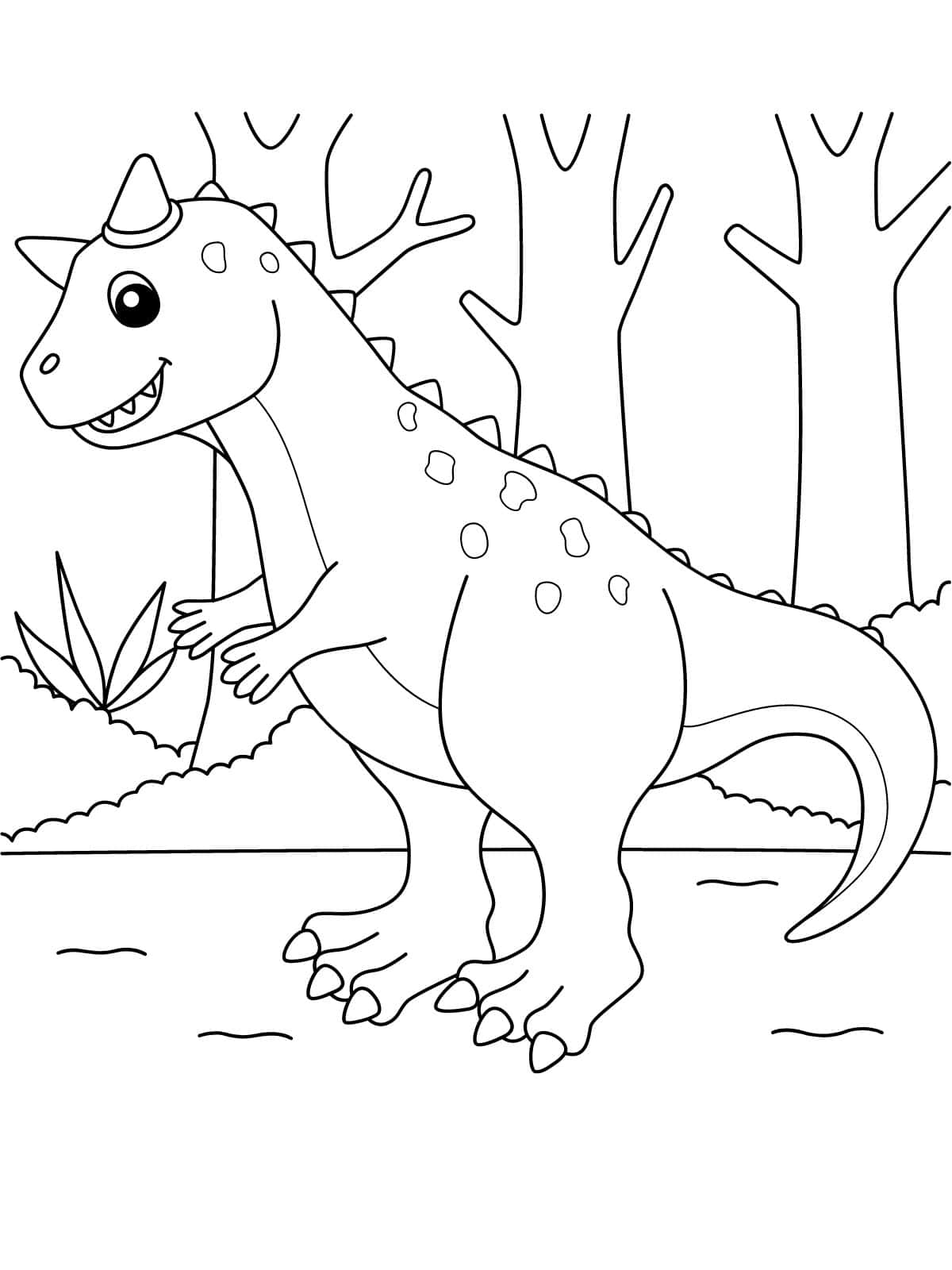 Carnotaurus Dinosaur Coloring Sheets For Kids