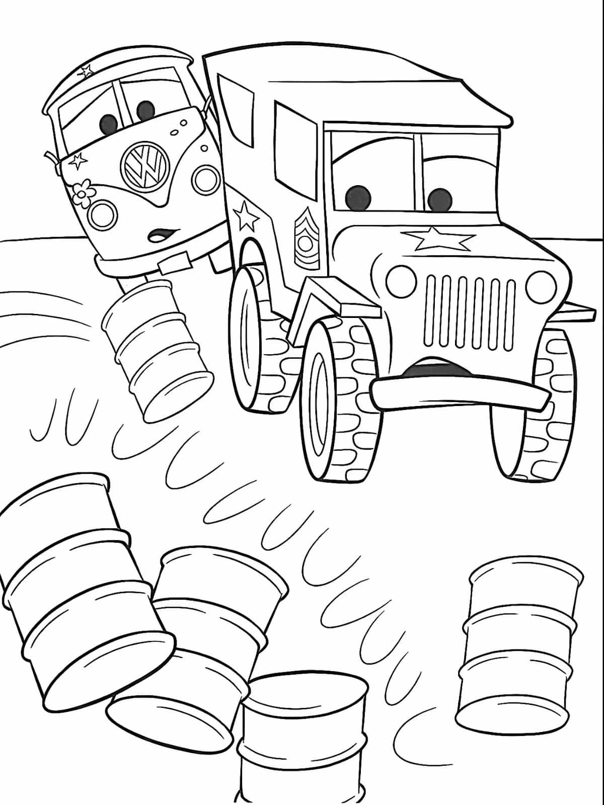 Cars Adventure Coloring Pages For Kids