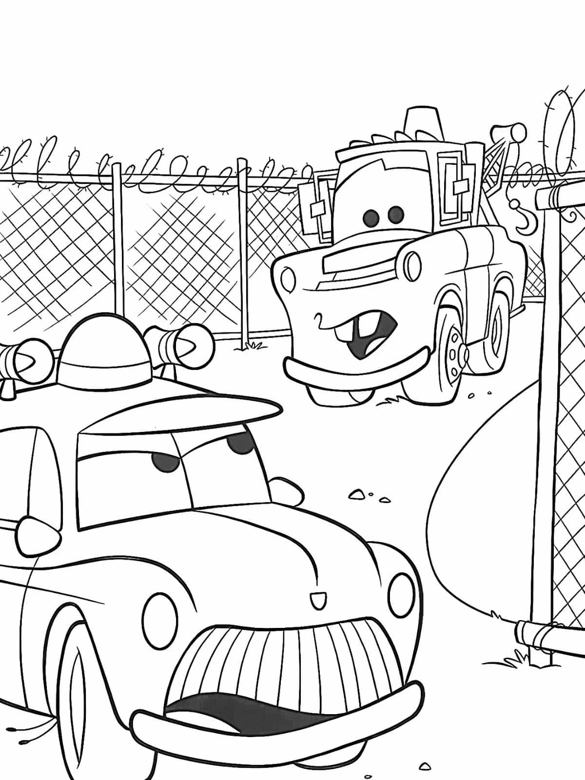 Cars Characters Coloring Pages