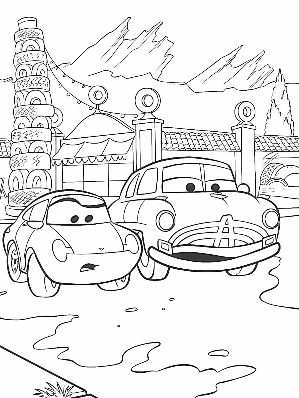 Cars Characters Coloring Sheets For Kids