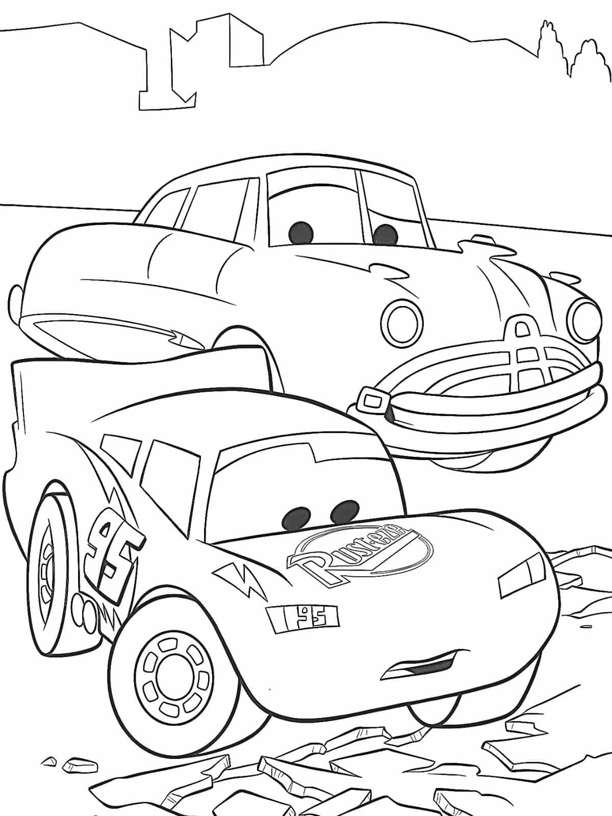 Cars Competition Coloring Pages For Kids