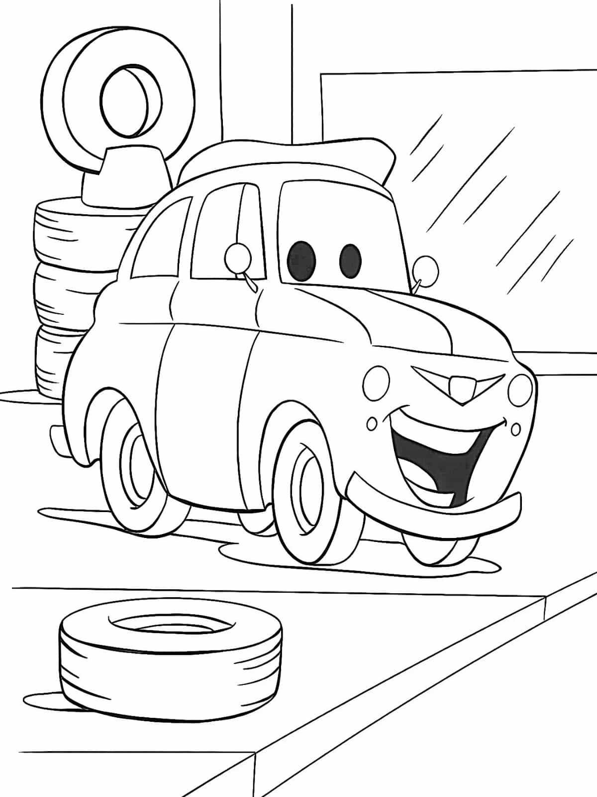 Cars Final Lap Cheering Crowd Coloring Pages