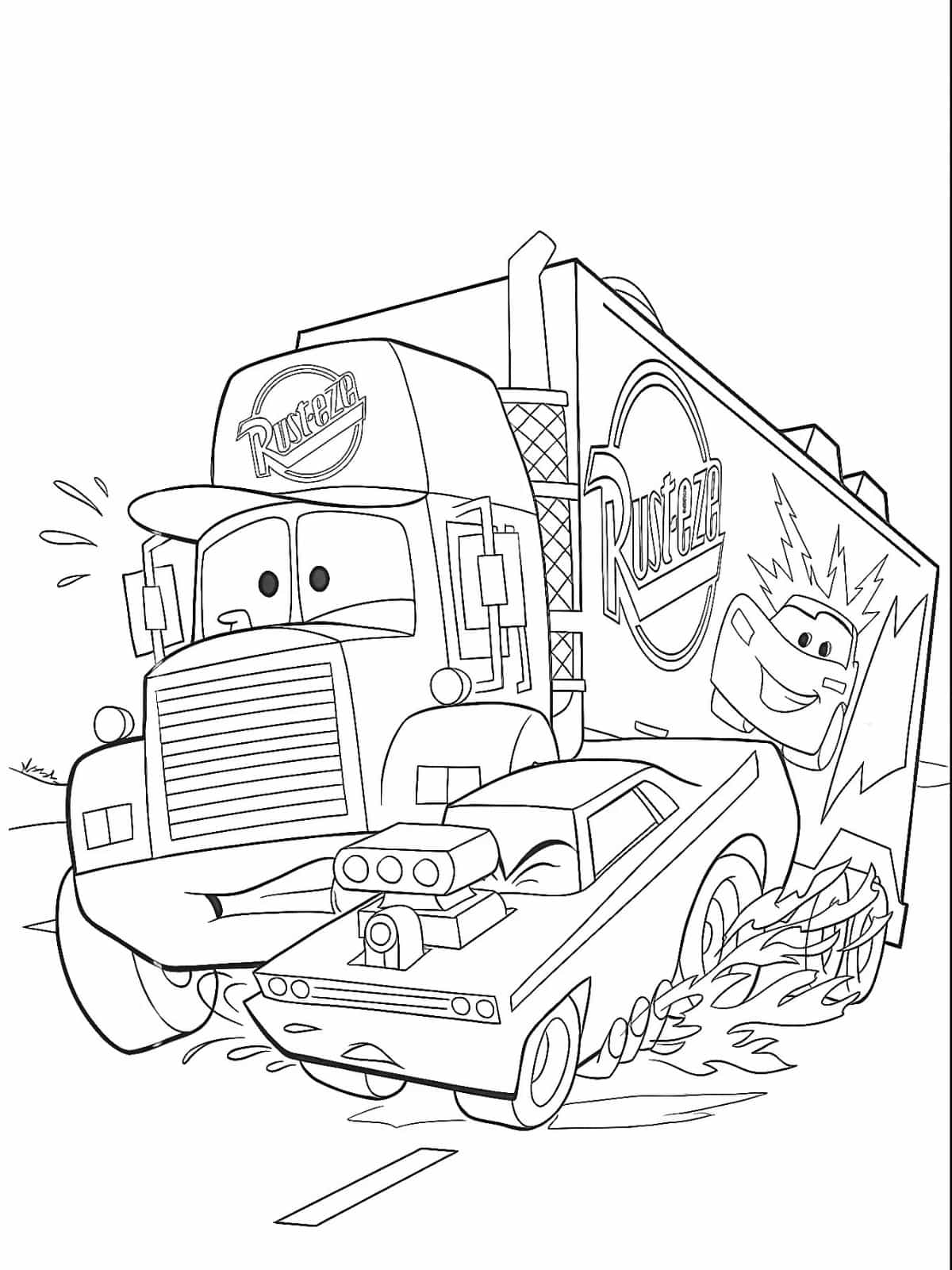 Cars Friendship Coloring Pages For Kids