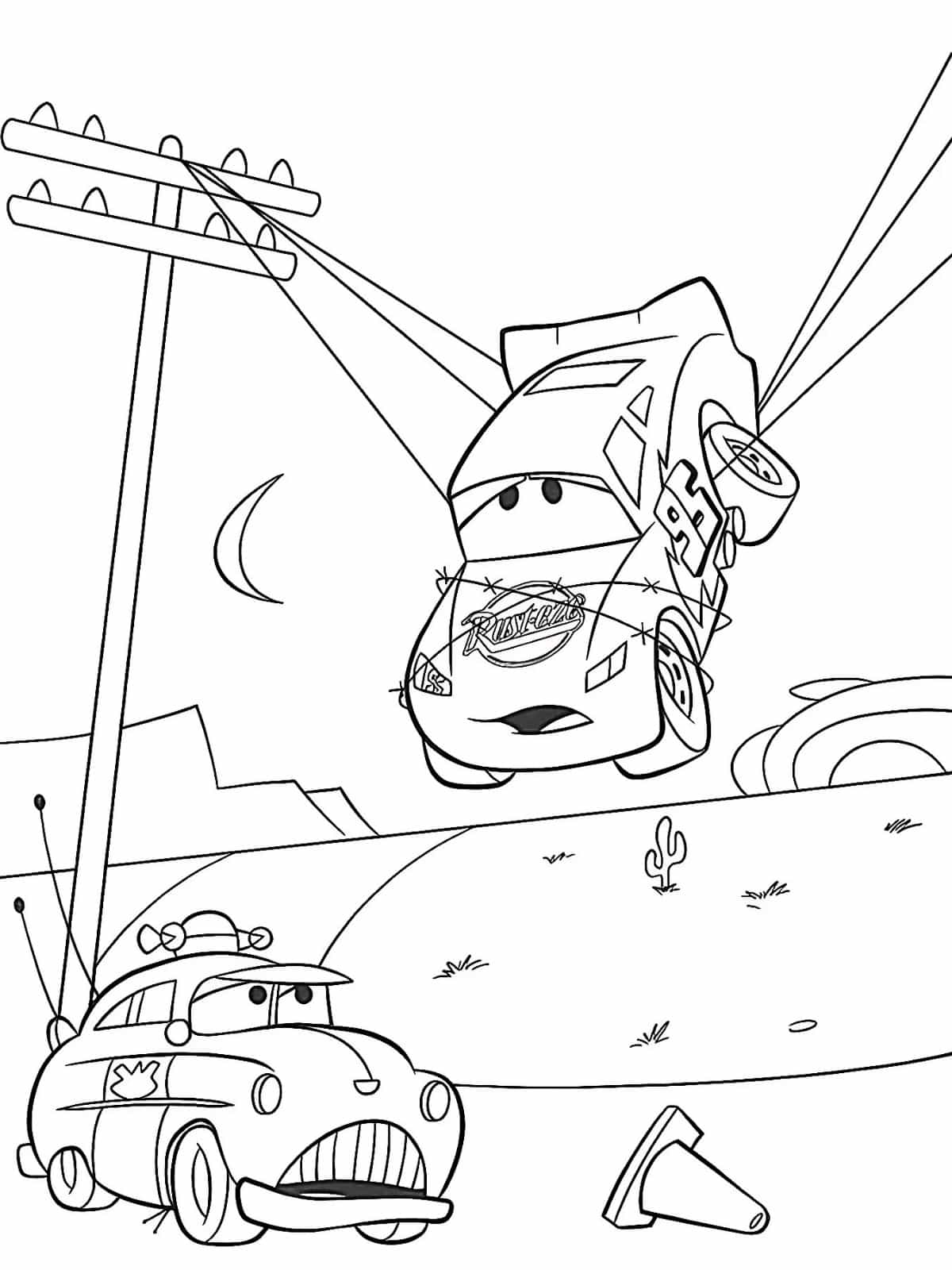 Cars Overcoming Fear Coloring Pages