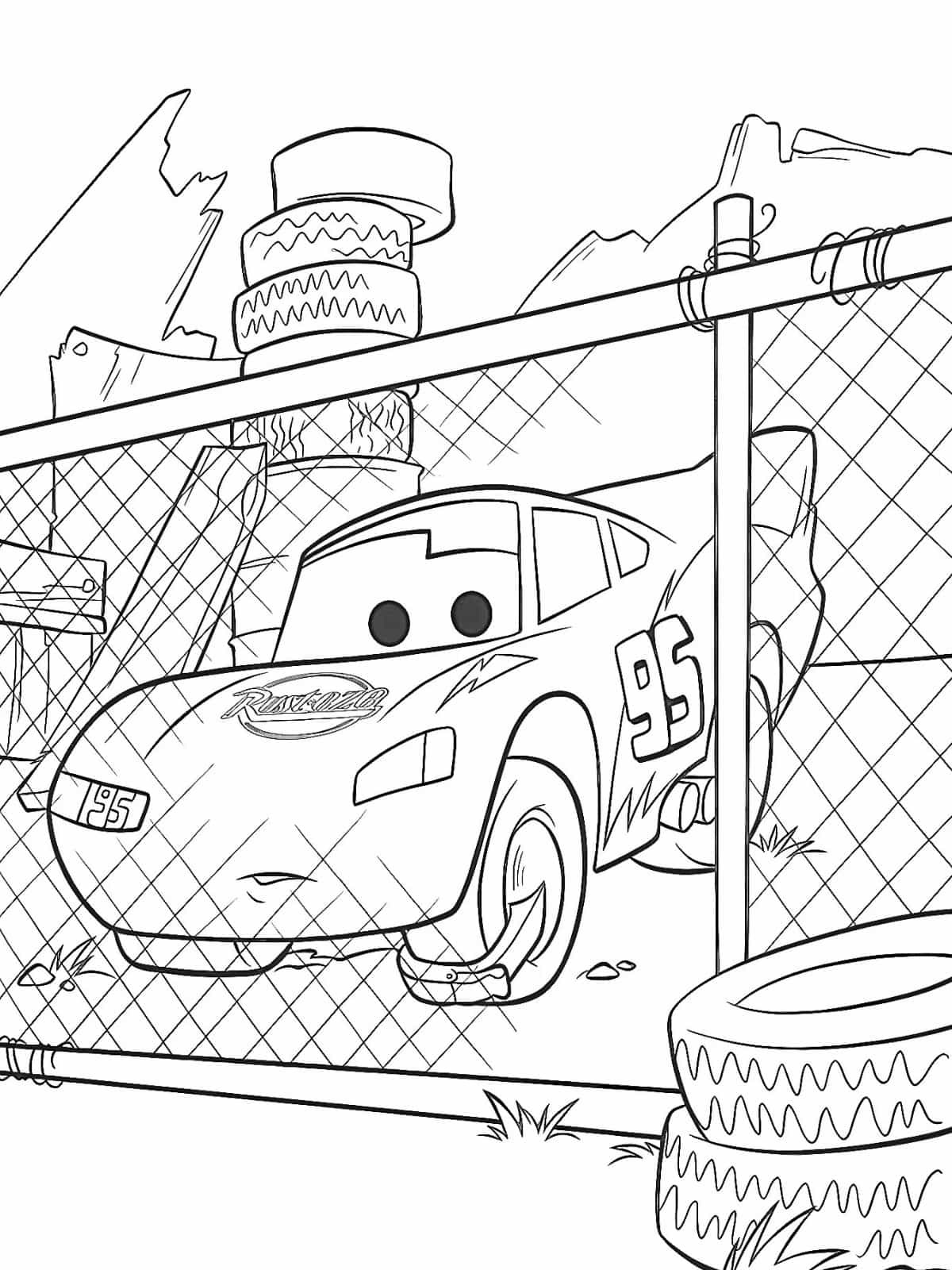 Cars Radiator Springs Town Map Coloring Pages