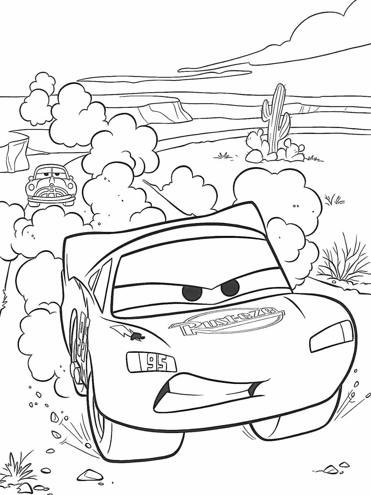 Cars Route Road Trip Coloring Pages