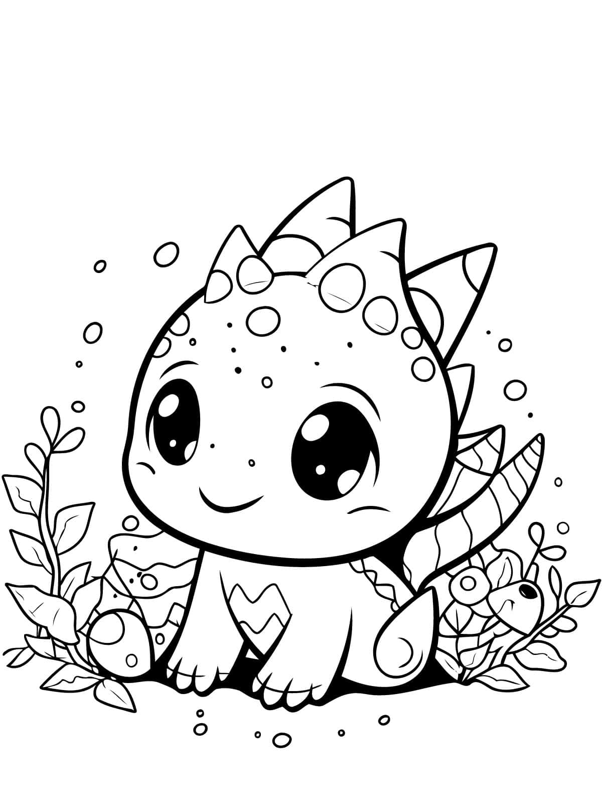 Cartoon Cute Dinosaur Coloring Sheets For Kids