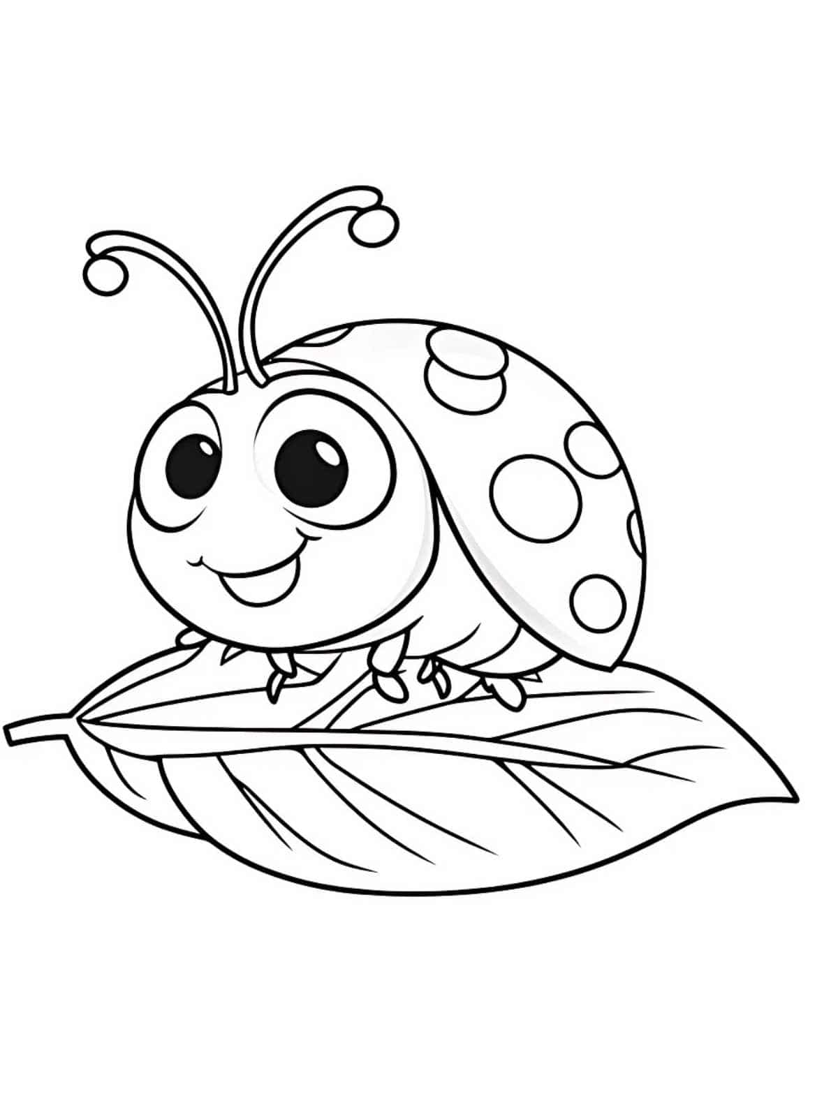 Cartoon Ladybug Coloring Page