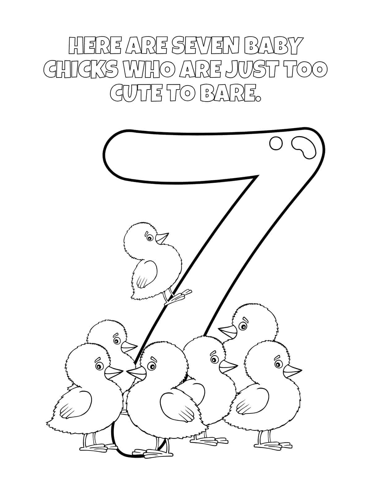 Cartoon Numbers Coloring Pages