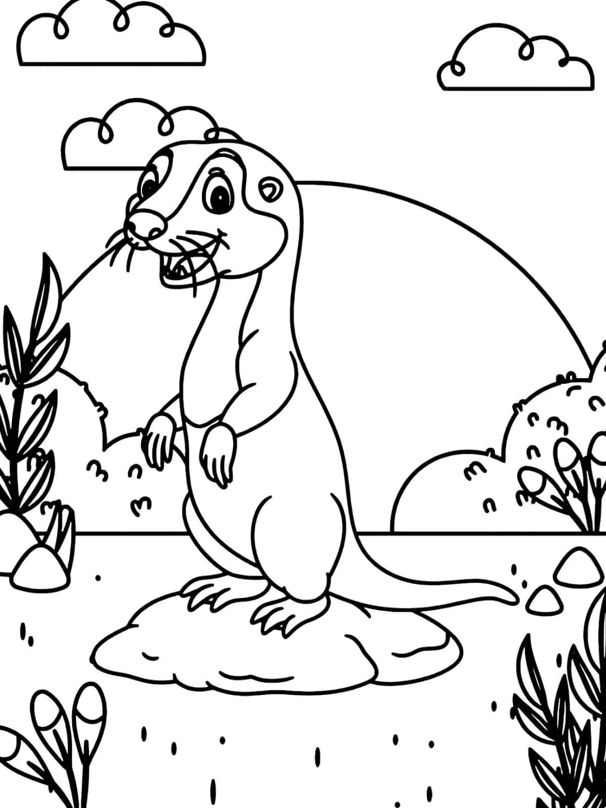 Cartoon Otter Coloring Pages