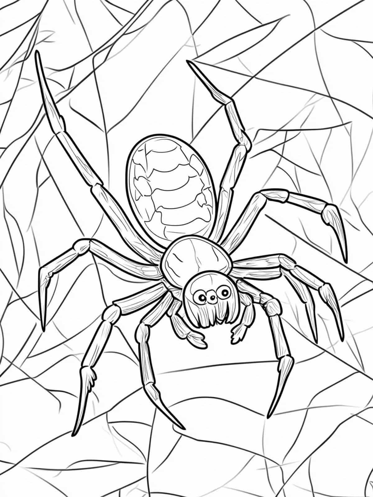 Cartoon Spider Coloring Page Simple