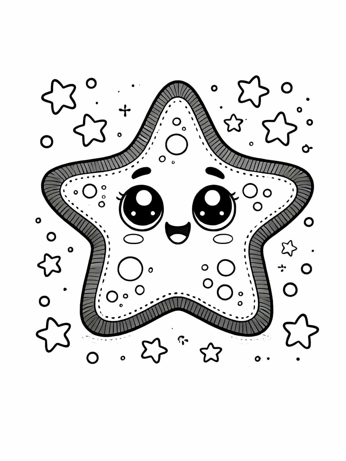 Cartoon Starfish Coloring Page