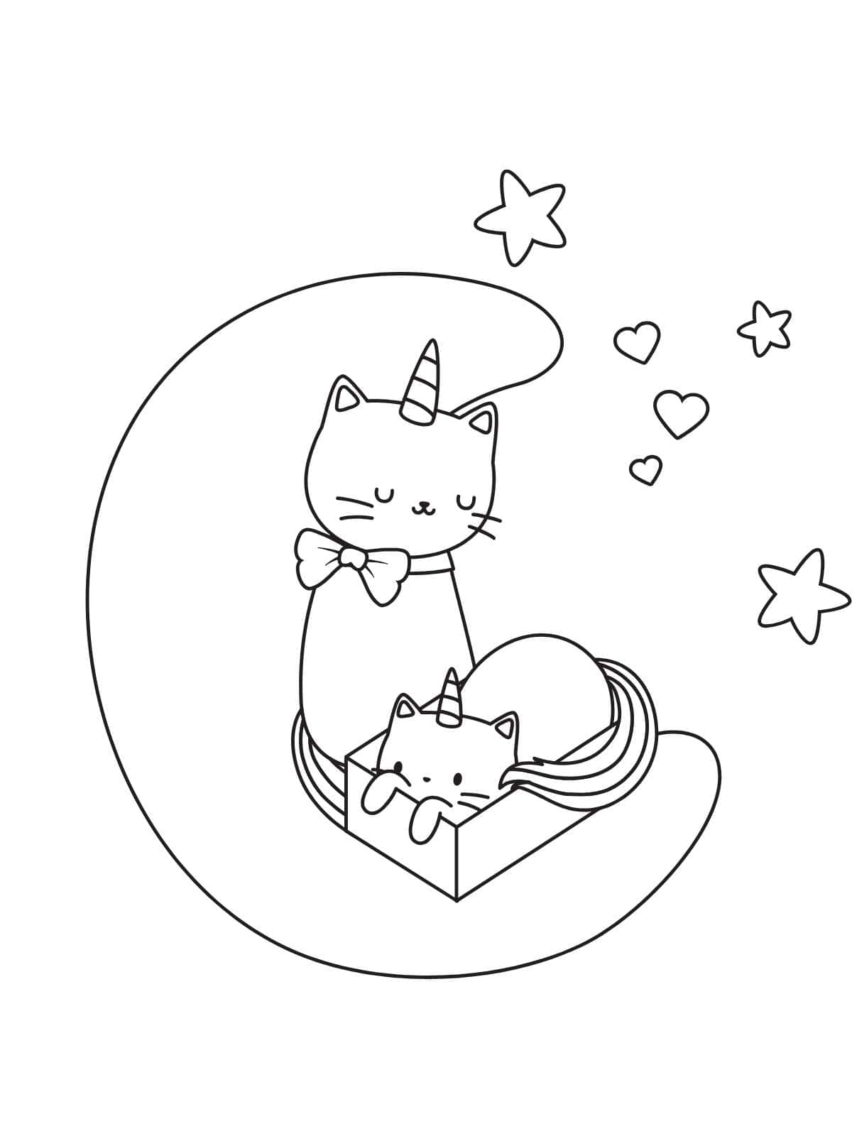 Cat Unicorn Coloring Pages