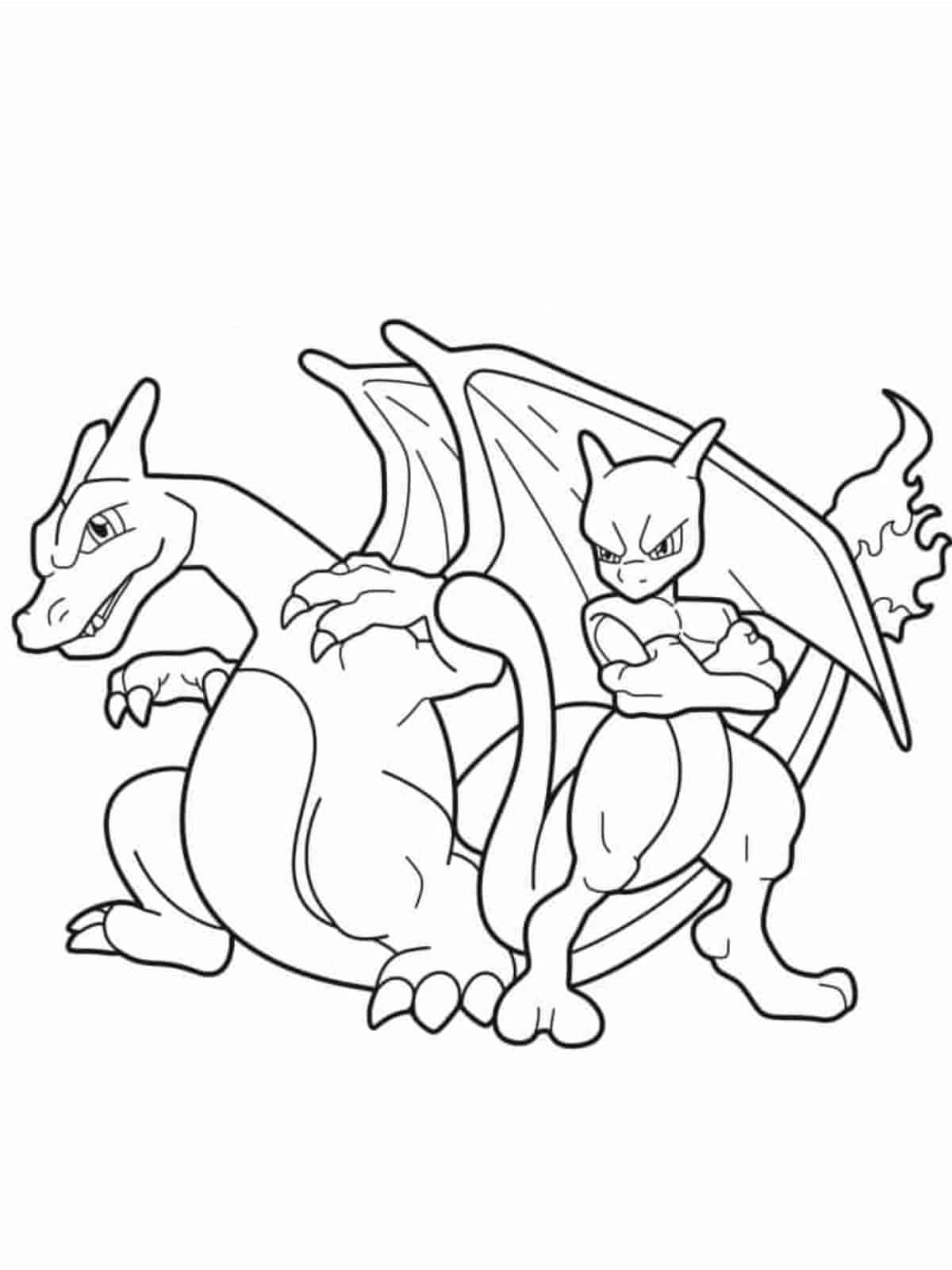 Charizard And Mewtwo Coloring Pages