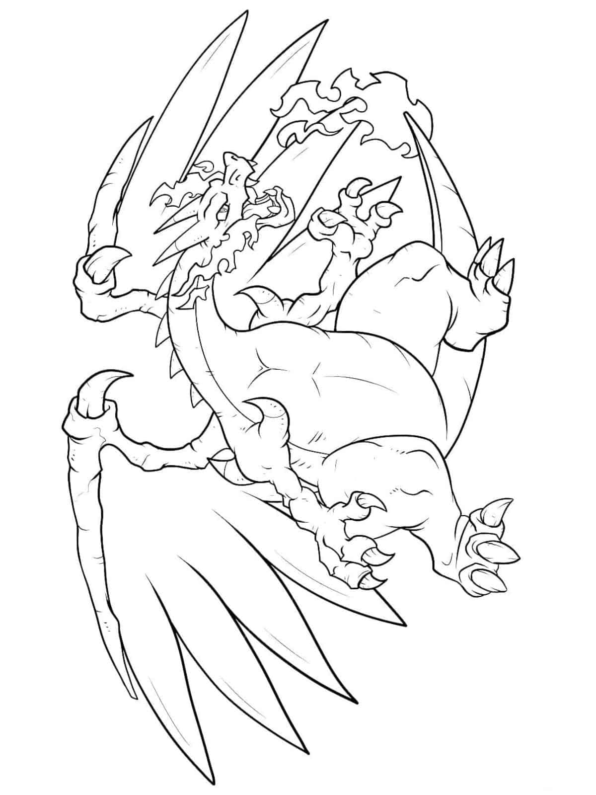 Charizard Fire Type Mega Coloring Pages