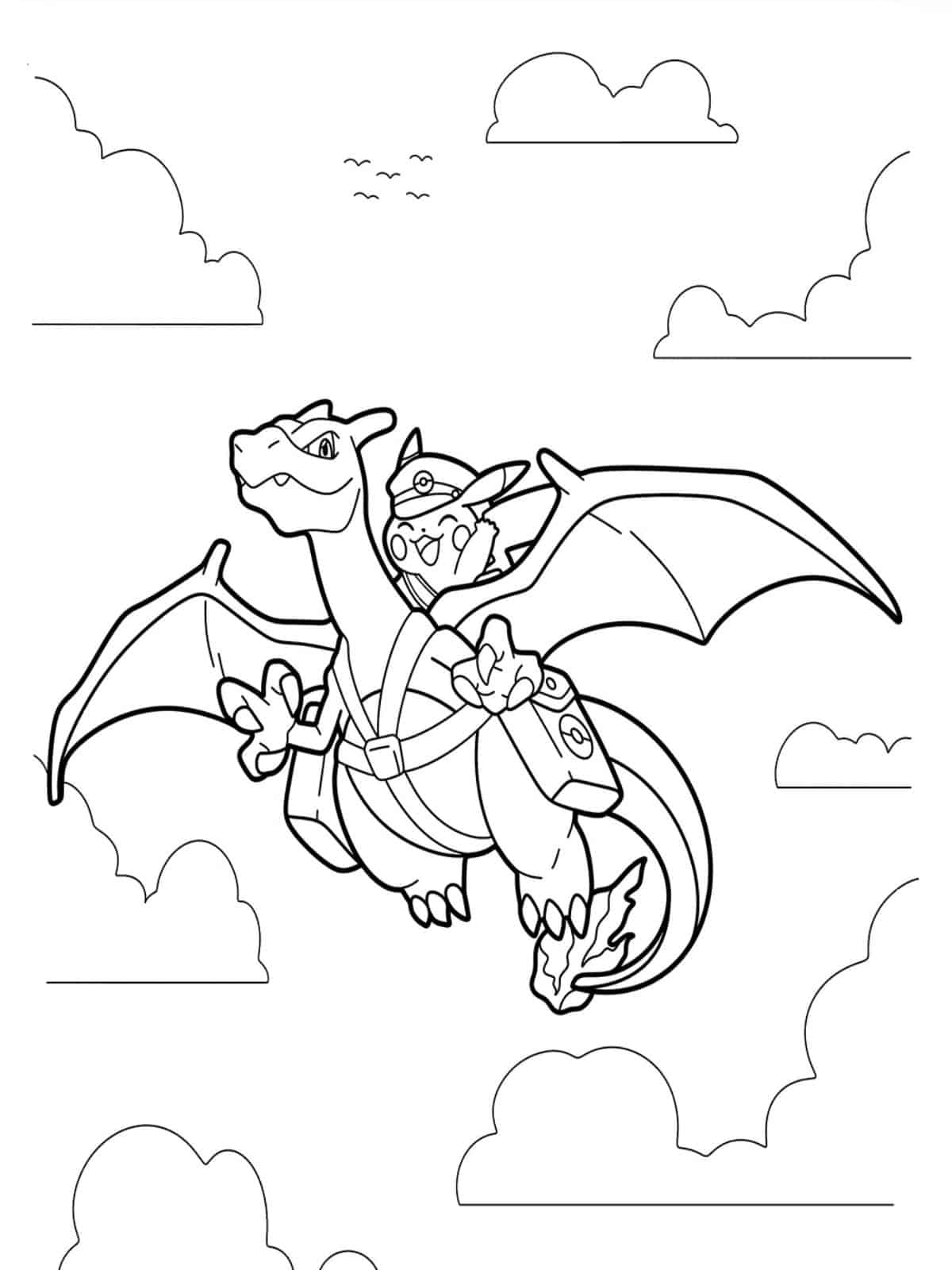 Charizard Flaming Wings Coloring Pages