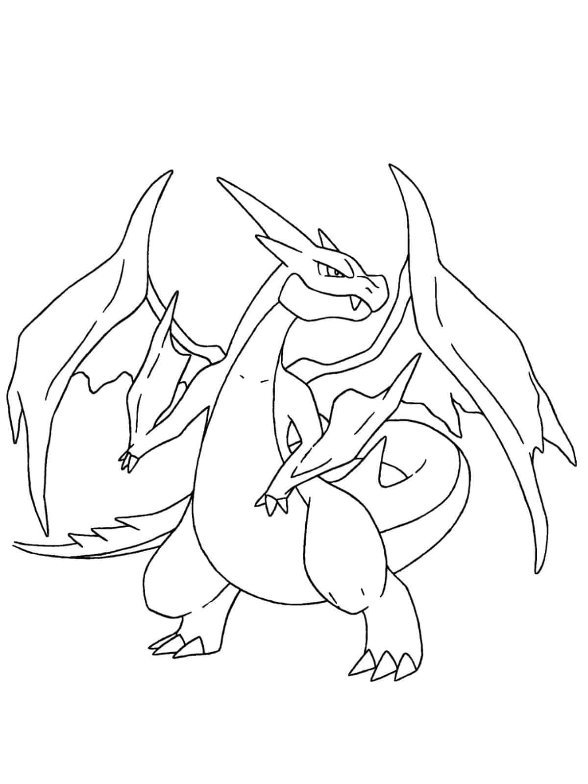 Charizard Soaring In Sky Coloring Pages