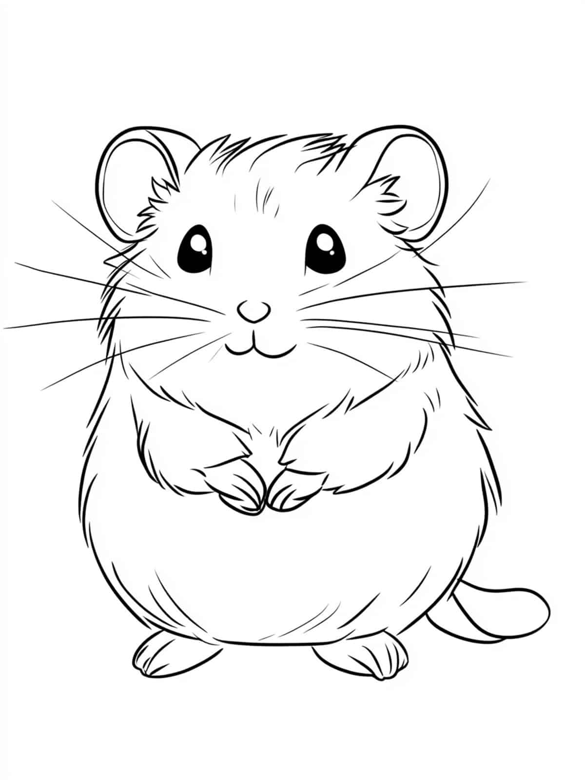 Chibi Hamster With Sunflower Seeds Coloring Pages