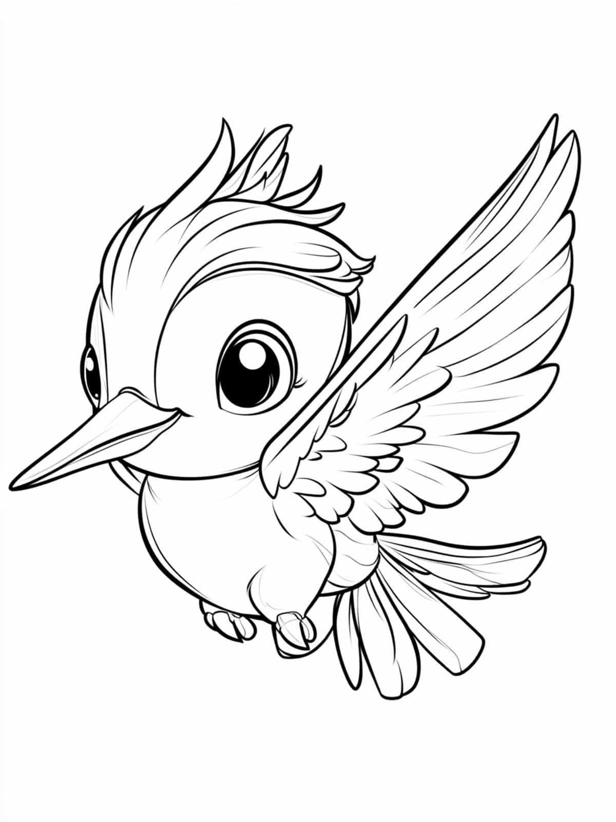 Chibi Hummingbird With Butterfly Wings Coloring Pages