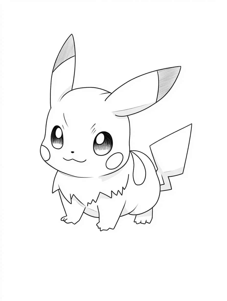 Chibi Pikachu Coloring Pages