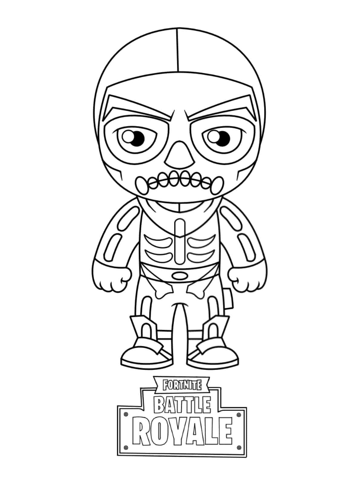 Chibi Skull Trooper From Fortnite Coloring Pages