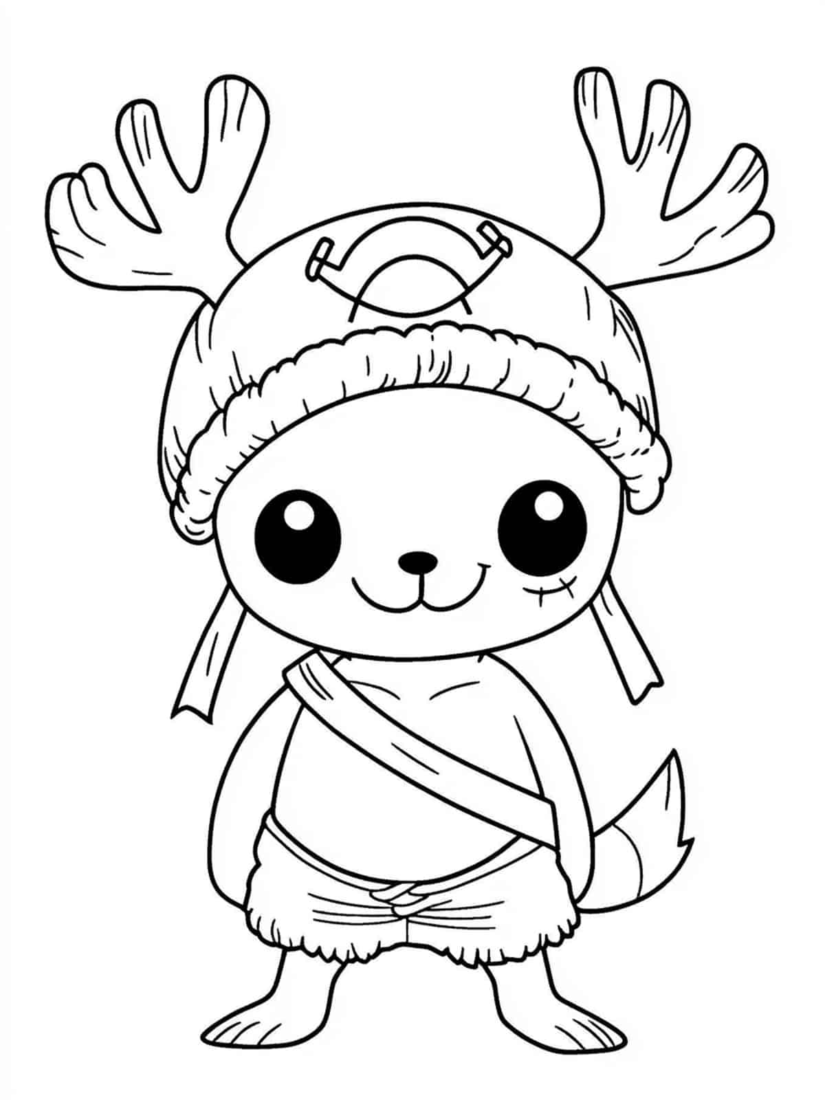 Chopper One Piece Coloring Page Simple