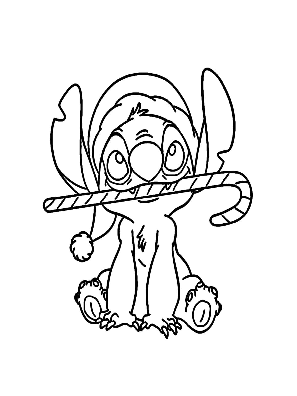 Christmas Candy Stitch Coloring Pages