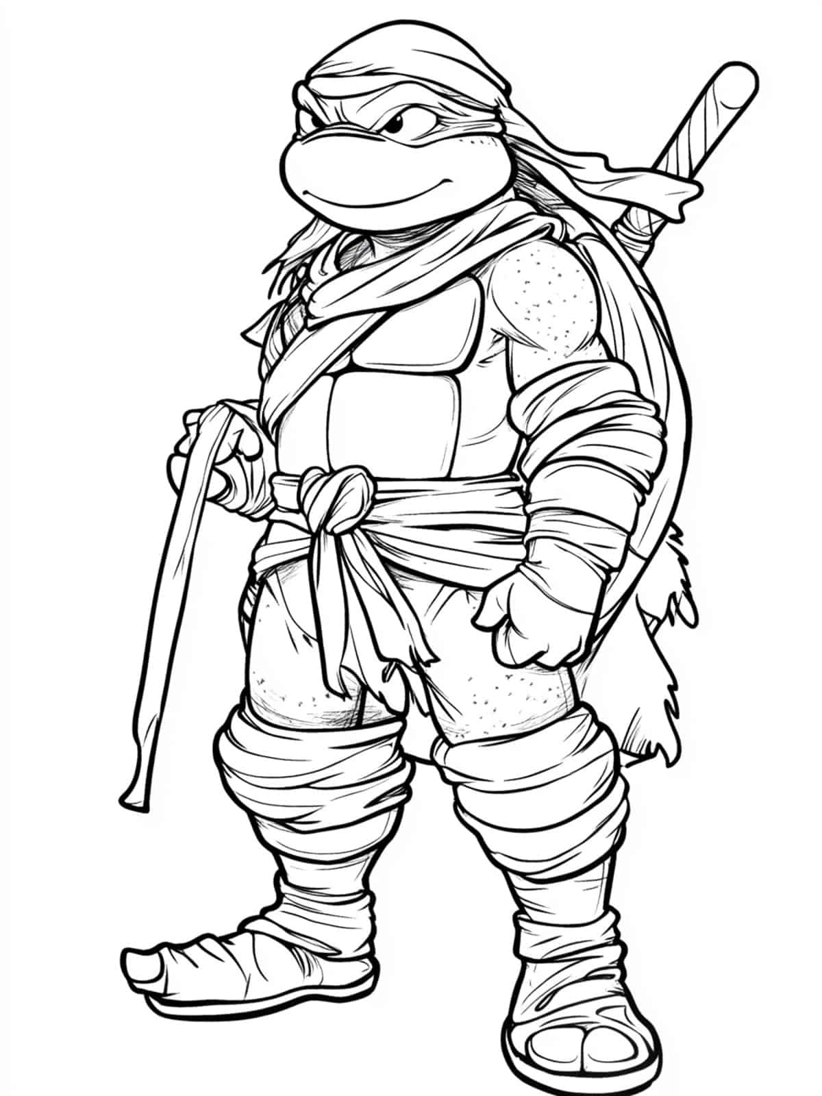 Christmas Ninja Turtles Coloring Page